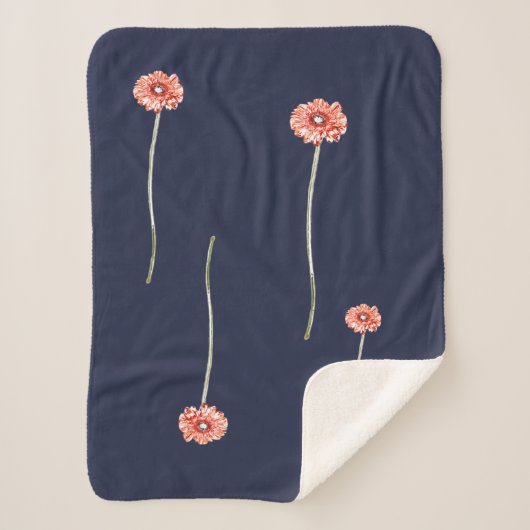 Lichtrode Gerbera Bloem Worpdeken Sherpa Deken (Voorkant)