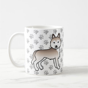 Lichtrode Siberische Husky Cartoonhond & Pootjes Koffiemok