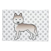 Lichtrode Siberische Husky Mooie Hond & Pootjes Kussensloop (Achterkant)