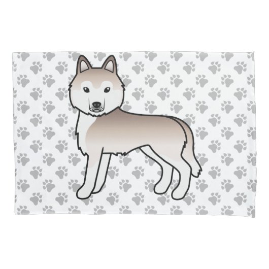 Lichtrode Siberische Husky Mooie Hond & Pootjes Kussensloop (Voorkant)
