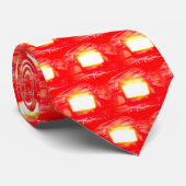 lichtrode stippen teenslippers stropdas (Opgerold)