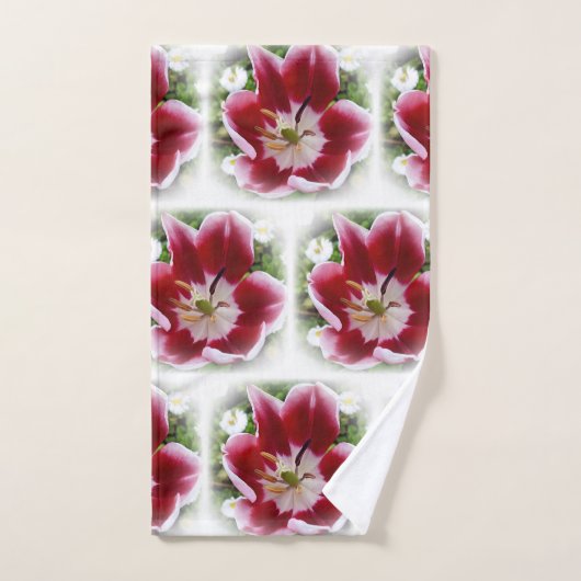 lichtrode tulp bad handdoek (Handdoek)