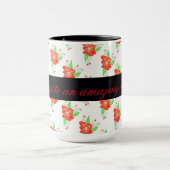 Lichtrood gebloemde koffie Mok (Midden)