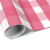 Lichtrood Gingham patroon Cadeaupapier (Rol Hoek)