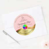 Lichtrood Wavy Gold Logo Monogram Productlabel Ronde Sticker (Envelop)