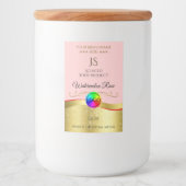 Lichtrood Wavy Gold Logo Monogram Productlabel Voedselcontainer Etiket (Voorkant)