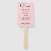 Lichtroze aangepaste foto huwelijksprogramma handwaaier (Achterkant)