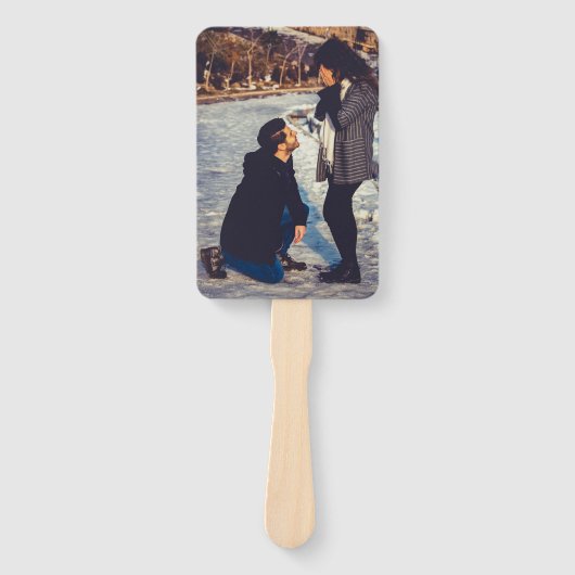 Lichtroze aangepaste foto huwelijksprogramma handwaaier (Voorkant)