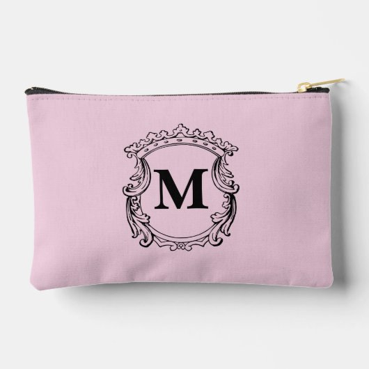 Lichtroze aangepaste monogram wapenschild etui (Achterkant)