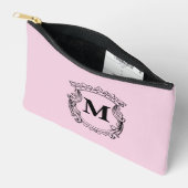 Lichtroze aangepaste monogram wapenschild etui (Open)