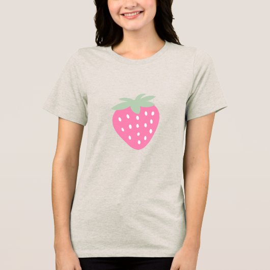 Lichtroze aardbei Tri-Blend shirt (Voorkant)