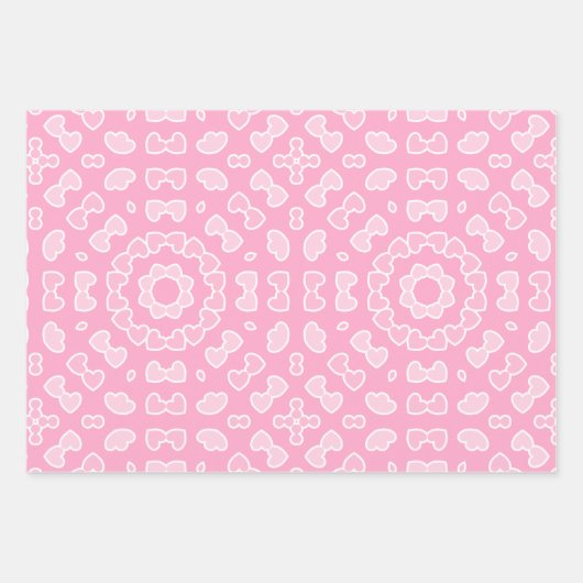 Lichtroze Abstract hartpatroon Inpakpapier Vel (Voorkant)