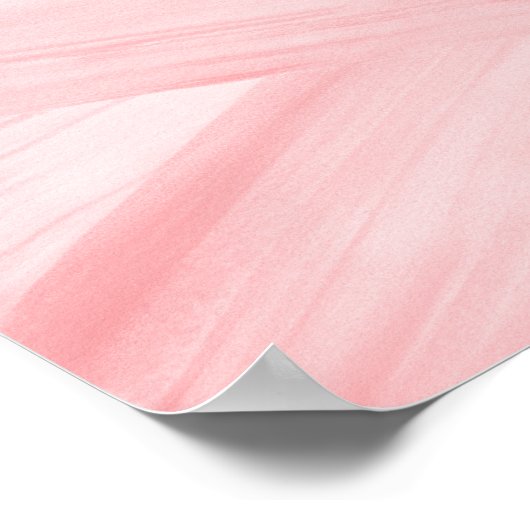 Lichtroze Abstracte Lijnen Brushstroke Art Poster (Hoek)