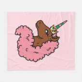 Lichtroze Afro Eenhoorn Fleece Deken (Voorkant (Horizontaal))