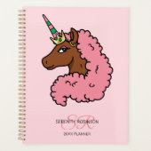 Lichtroze Afro Eenhoorn Planner (Voorkant)