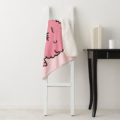 Lichtroze Afro Eenhoorn Sherpa Deken (In situ)