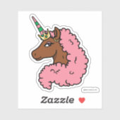 Lichtroze Afro Eenhoorn Sticker (Vel)