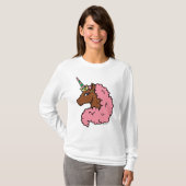 Lichtroze Afro Eenhoorn T-shirt (Voorkant volledig)