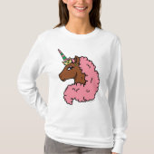 Lichtroze Afro Eenhoorn T-shirt (Voorkant)