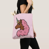 Lichtroze Afro Eenhoorn Tote Bag (Dichtbij)