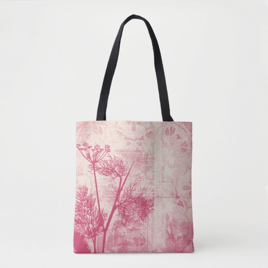  lichtroze andelion zaad Silhouette Tote Bag (Voorkant)