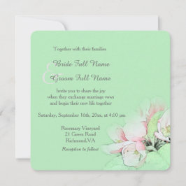  lichtroze appelbloem - bruiloft kaart