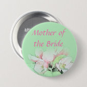  lichtroze appelbloem moeder van bruid ronde button 7,6 cm (Voorkant /achterkant)