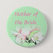  lichtroze appelbloem moeder van bruid ronde button 7,6 cm (Voorkant)