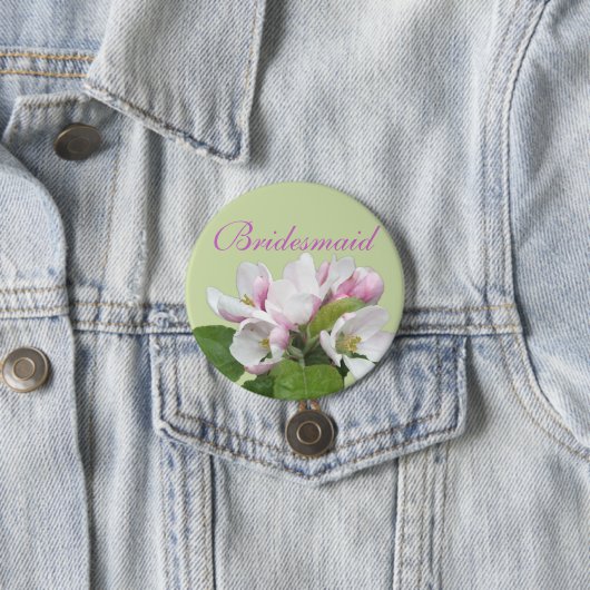 Lichtroze appelbloem ronde button 7,6 cm (In situ)