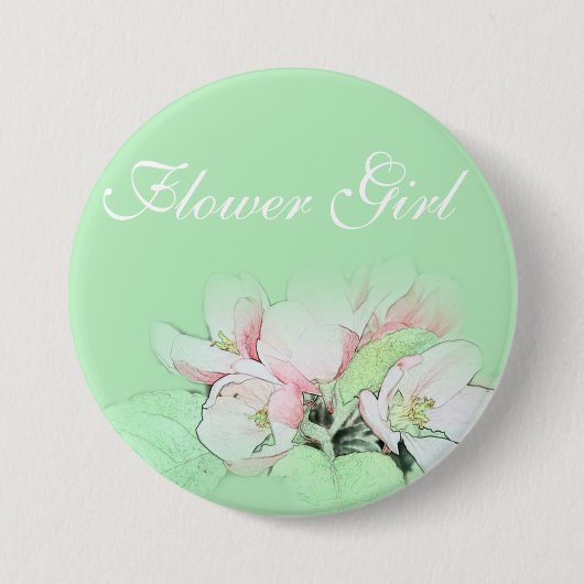  lichtroze appelbloemmeisje ronde button 7,6 cm (Voorkant)