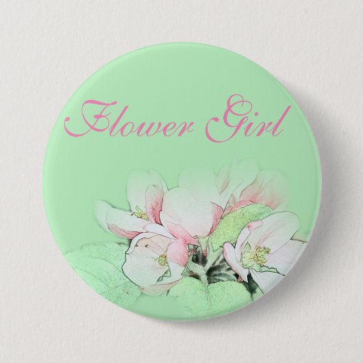  lichtroze appelbloemmeisje ronde button 7,6 cm (Voorkant)