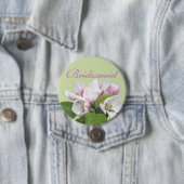 Lichtroze appelbloesem bruidsmeisje ronde button 7,6 cm (In situ)