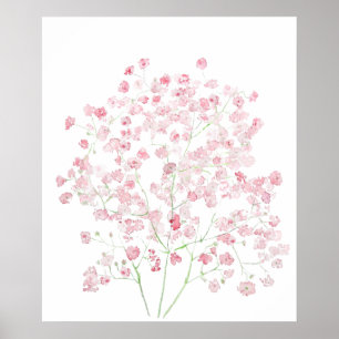 lichtroze Baby Breath Bouquet Poster
