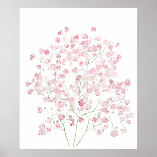 lichtroze Baby Breath Bouquet Poster (Voorkant)