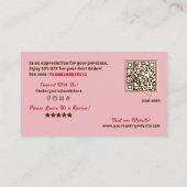 Lichtroze Bakkerij Logo Dank u Business Custom Informatiekaartje (Achterkant)