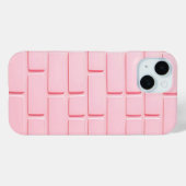 Lichtroze baksteen iPhone hoesje zachte chic stijl (Achterkant (horizontaal))