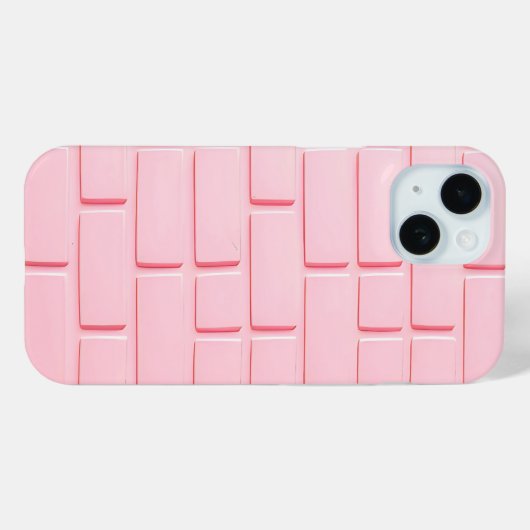 Lichtroze baksteen iPhone hoesje zachte chic stijl (Achterkant (horizontaal))