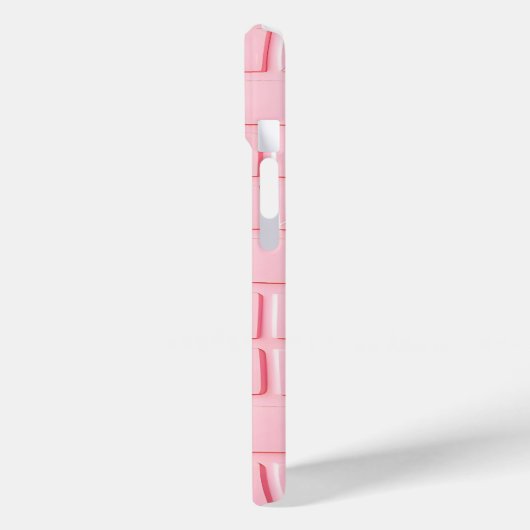 Lichtroze baksteen iPhone hoesje zachte chic stijl (Achterkant / Links)