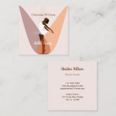 Lichtroze balletband vierkante visitekaartje (Voorkant / Achterkant)