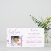 Lichtroze Baptisme Fotouitnodiging (Staand voorkant)