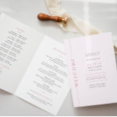 Lichtroze Bat Mitzvah Vouwprogramma Brochure Programma