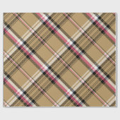 lichtroze beige vlegeltartan cadeaupapier (Vlak)
