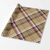 lichtroze beige vlegeltartan cadeaupapier (Uitgerold)