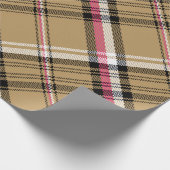 lichtroze beige vlegeltartan cadeaupapier (Hoek)