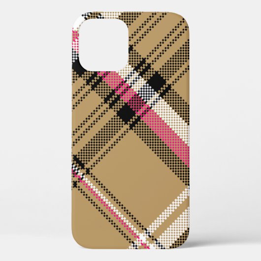 lichtroze beige vlegeltartan Case-Mate iPhone case (Achterkant)