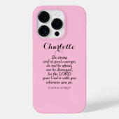 Lichtroze Bijbel Verse Aangepaste naam Eenvoudig Case-Mate iPhone Case (Achterkant)