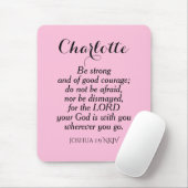 Lichtroze Bijbel Verse Aangepaste naam Eenvoudig Muismat (Met muis)