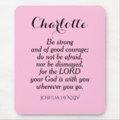 Lichtroze Bijbel Verse Aangepaste naam Eenvoudig Muismat (Voorkant)