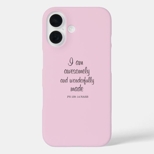 Lichtroze Bijbelvers Positieve Bevestiging Case-Mate iPhone Case (Achterkant)
