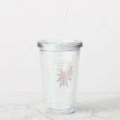 Lichtroze bloeiende lelie acryl drinkbeker (Achterkant)